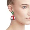 Dangle Holiday Earrings Christmas Santa Reindeer Earrings for Women Bell Snowflake Asymmetric Stud Earrings Party Decor