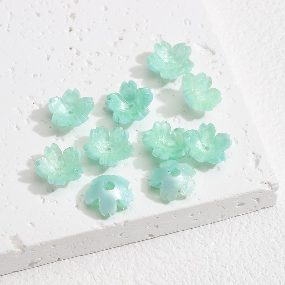 10/20/50pcs Resin Flower Beads Caps Cherry Blossoms Petal Charms Pendants Loose Spacer Bead for Earrings Hair Jewelry Making DIY