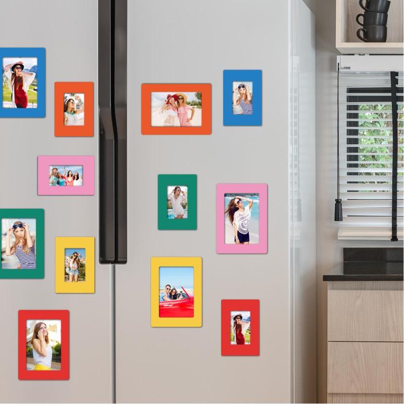 12 Pack Magnetic Picture Frame, Reusable Magnet Picture Frame, Colorful Magnetic Photo Frames For