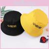 Trendy Korean Style Printed Letter Embroidered Fisherman Hat For Unisex Sun Protection
