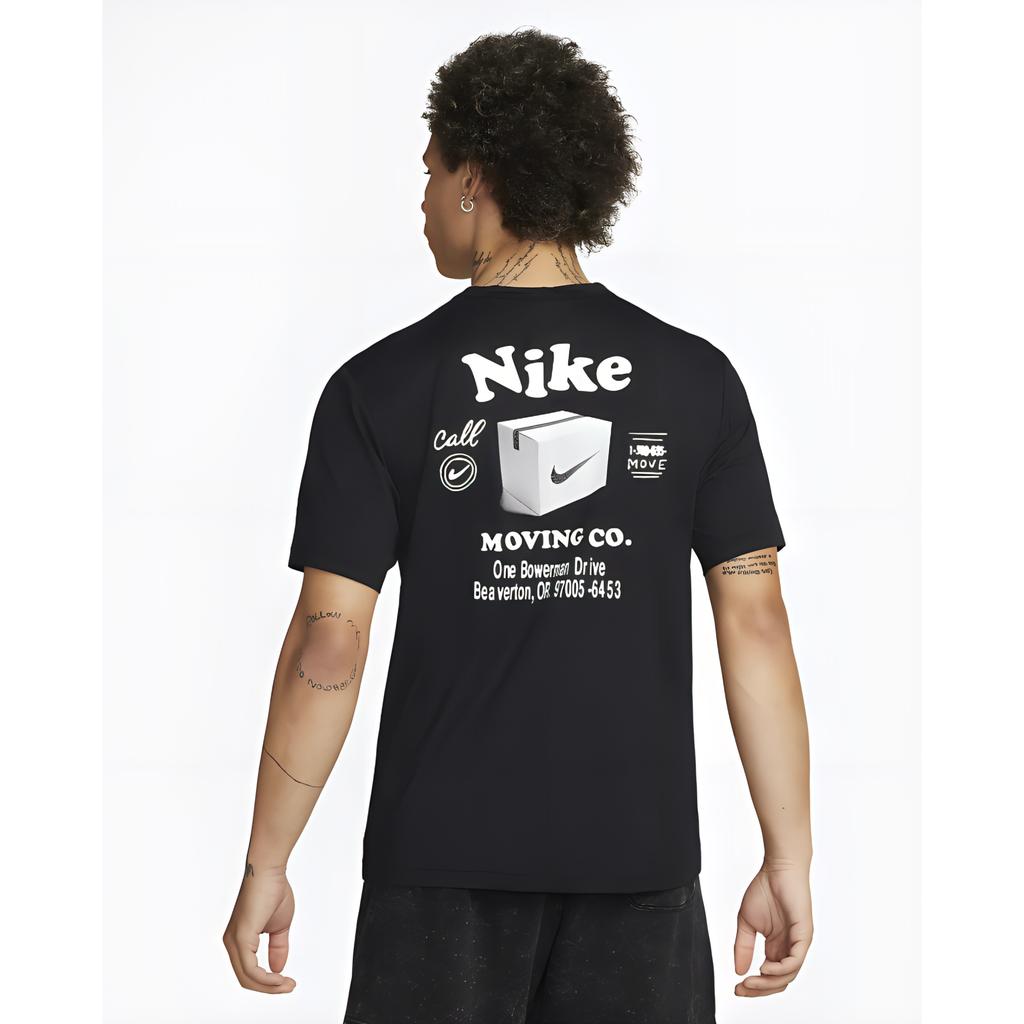 Nike Dri-Fit UV Letter Print Sports T-Shirt Men Tops Black DX0907-010