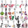 Copper Halloween Charms Beads Skull Ghosts Witches Death Gods Pumpkins Dangle Fit Original Pandora Bracelet Jewelry
