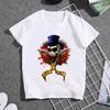 Hot Sale Gun N Roses Rock Band Print Fashion Kids T shirt Girls Summer Tops Baby Boys Clothes Children Short Sleeve T-shirts