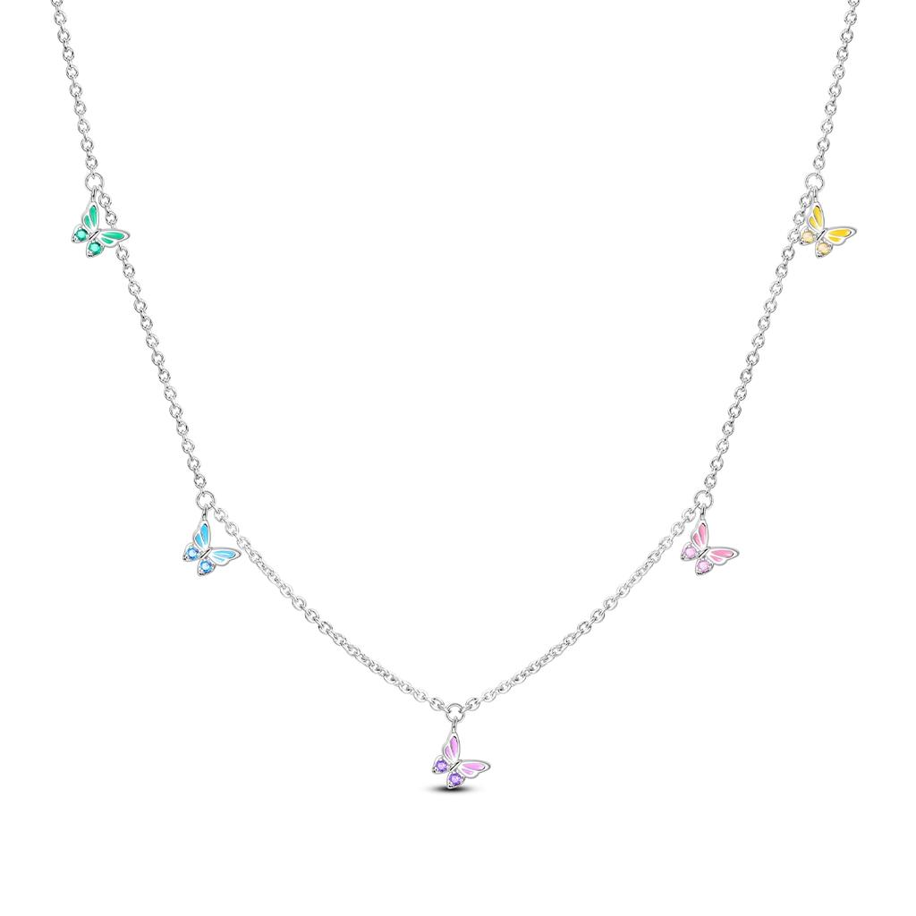 925 Silver Pendant Necklace Heart Star Charm Basic Chain Original Jewelry For Woman