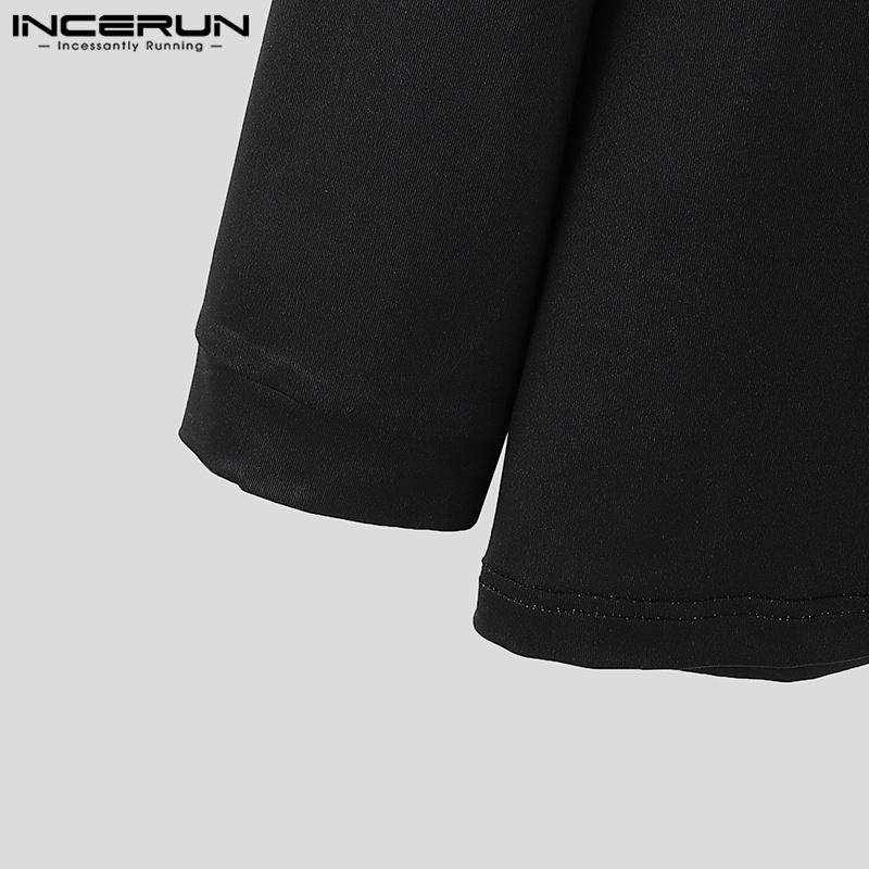 INCERUN Men O Neck Long Sleeve Polka Dots Print Gradient Tops Slim Undershirts