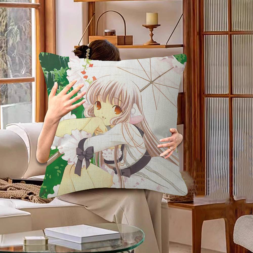 Beautiful Girls Romance C-Chobits Anime Cushion Cover Car Throw Pillow Case For Sofa Car Christmas Gift 40X40Cm 45X45Cm
