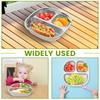 Stainless Steel Dinner Plate with Lids 3 Grid Student Children Dishes Serving Tray Divided Fruit Salad Food Plate Tableware