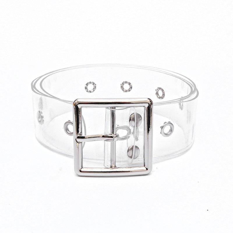 Transparenter Taillengürtel Herzschnalle Quadratische Schnalle Vielseitig Jeans Dekorative Hose Damen-Taillenband Square silber