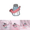 Unique Creative Cartoon Salt Shaker Brooch Fun Badge With Quirky Letter Design