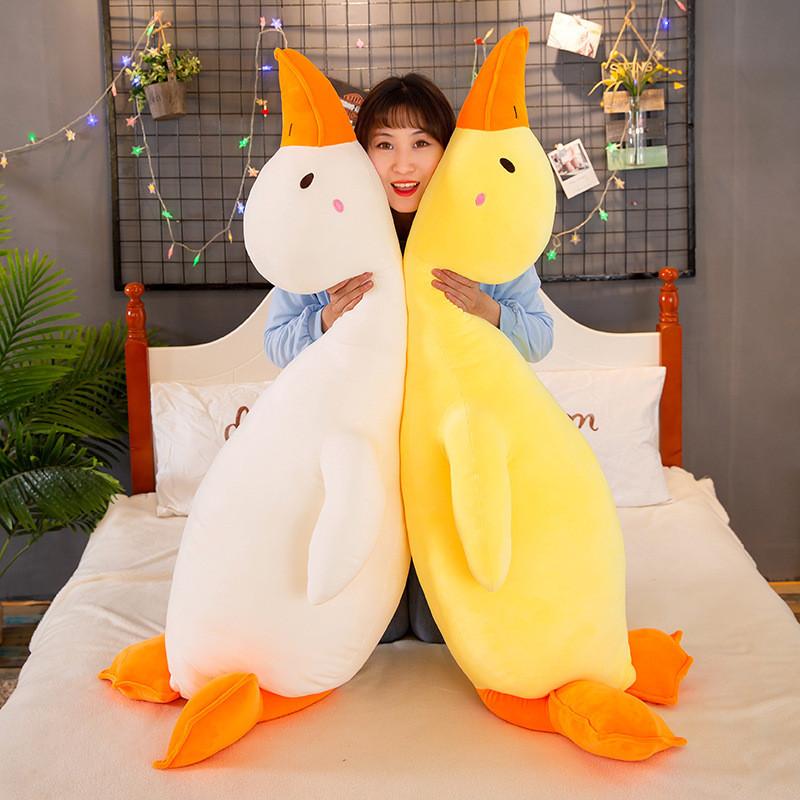Goose White Cuddly Plush Toy Cute Sleeping Stuffed Doll Kids Decoration Gift