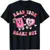 Retro Read Your Heart Out Valentine's Day Teacher Book Lover Cotton Men T Shirt