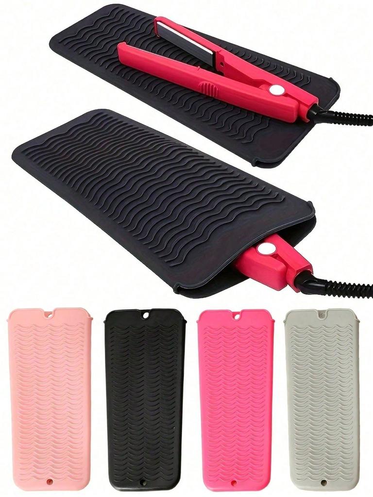 1Pc Portable Silicone Heat-Resistant Pad, Straightener, Curling Iron Insulation Pad, Anti Slip And Heat-Resistant Pad, Travel Styling Tool