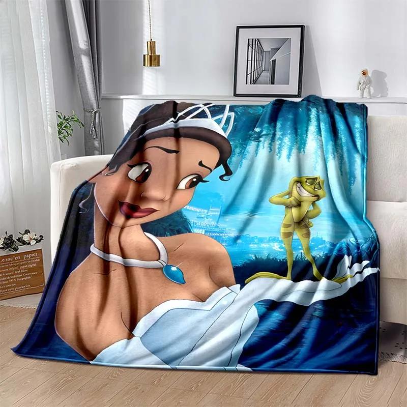 Soft Princess and The Frog Warm Blanket Fluffy Children and Adults Sofa Plush Bedspread Throw Blanket for Sofa Bed