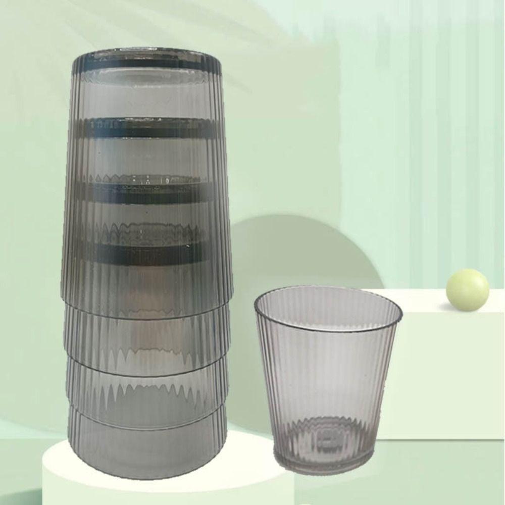 Acrylic Whisky Cup 250ml Juice Cup Household Striped Glasses  Restaurant