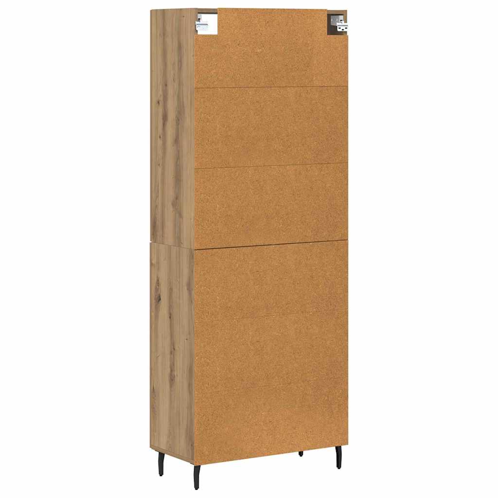 Highboard 2 pcs Artisan Oak Engineered Wood and Glass