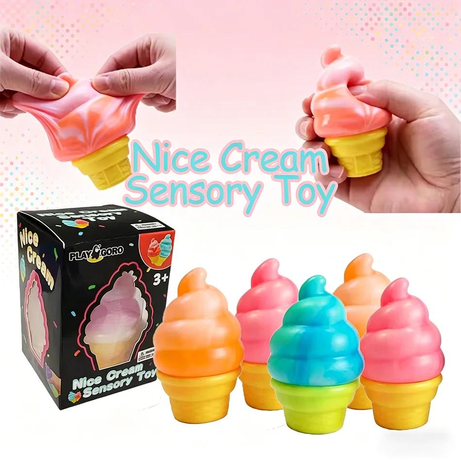 In Stock Nice Cube By Schylling Sensory Squeeze Toy Ice Cream Color Squishy Stress Relief Fidget Toy Relieve Gift For Fan