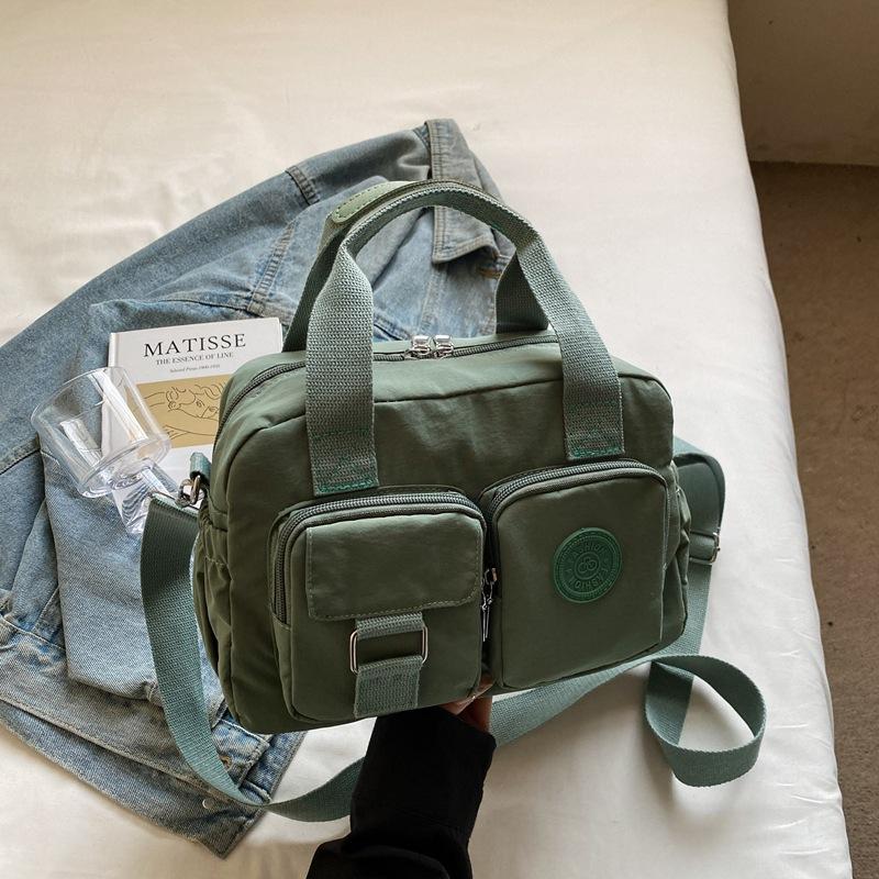 New fashionable multi-pocket women's bag, anti-splashing nylon bag, large-capacity portable women's shoulder messenger bag