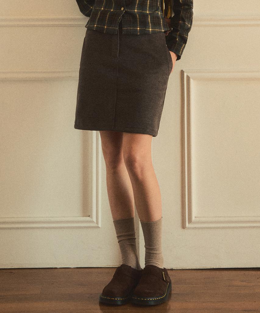 Aueonoseuteljia Classic Stripe Midi Skirt_Hazelnut