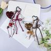 PU Bows Heart Keychain Charm Elegant Bag Accessory Gift For Women Girls Lightweight Bag Pendant For Purse Keys Phone