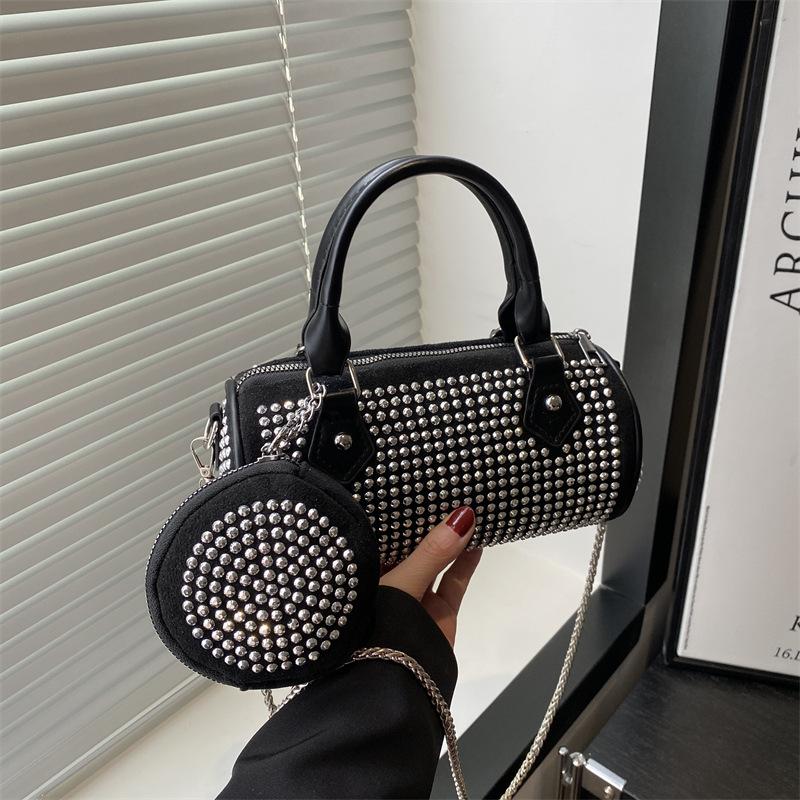 Trend bag women's 2025 new model with diamonds, popular simple and versatile fashion hand pillow, one shoulder messenger bag