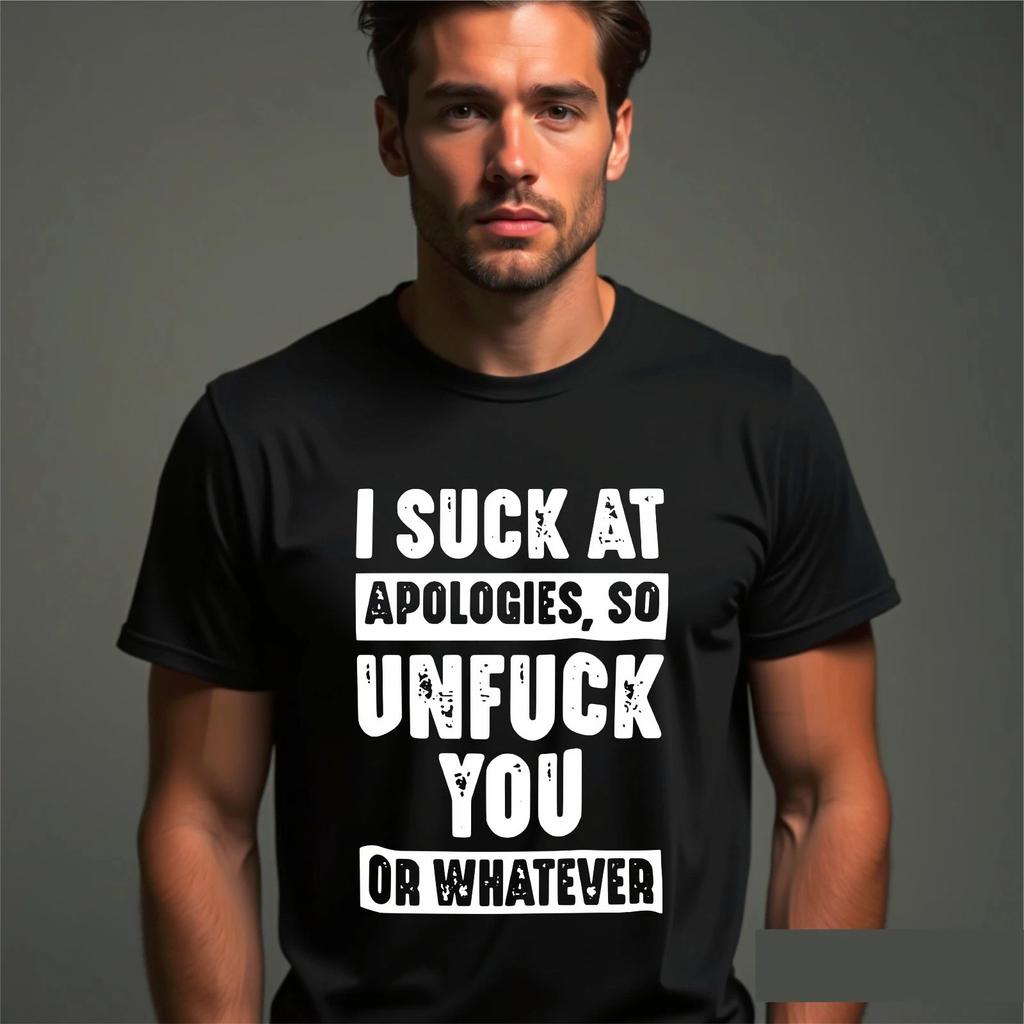 I S*ck At Apologies So Unfu*k YouOr Whatever T-Shirt, Funny Offensive Bad Humor