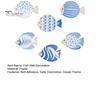 Adhesive Fish Cutouts for Walls 6Pcs Wooden Wall Decor, Marine Striped Ocean Theme Stickers, Self-Adhesive Nature Inspired Art Coastal Beach Kids Room