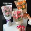 20PCS Transparent Flower Packaging Bag Hot Stamping Foil Rose Wrapping Bag Bouquet Packing Bag
