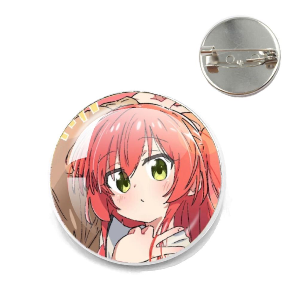 BOCCHI THE ROCK Pin Round Cartoon 20MM/25MM Metal Brooches Handmade Pins For Backpack Jewelry Accessories Gifts Creative Badge