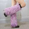 Plush Leg Warmers for Women Soft Furry Boot Toppers Ribbed Elastic Top Fuzzy Leg Covers Winter Accessory Party Costume
