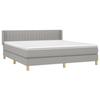 3130441 vidaXL Lit à sommier tapissier avec matelas Gris clair 160x200cm Tissu