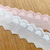 1 Yard Love Heart Full Fabric Edge Embroidery Lace Trim Handmade DIY Wedding Dress Skirt Hem Fabric