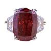 2023 Women's S925 Silver High Carbon Diamond Square Pigeon Blood Red Ring - Simple & Versatile Fashion Accessory