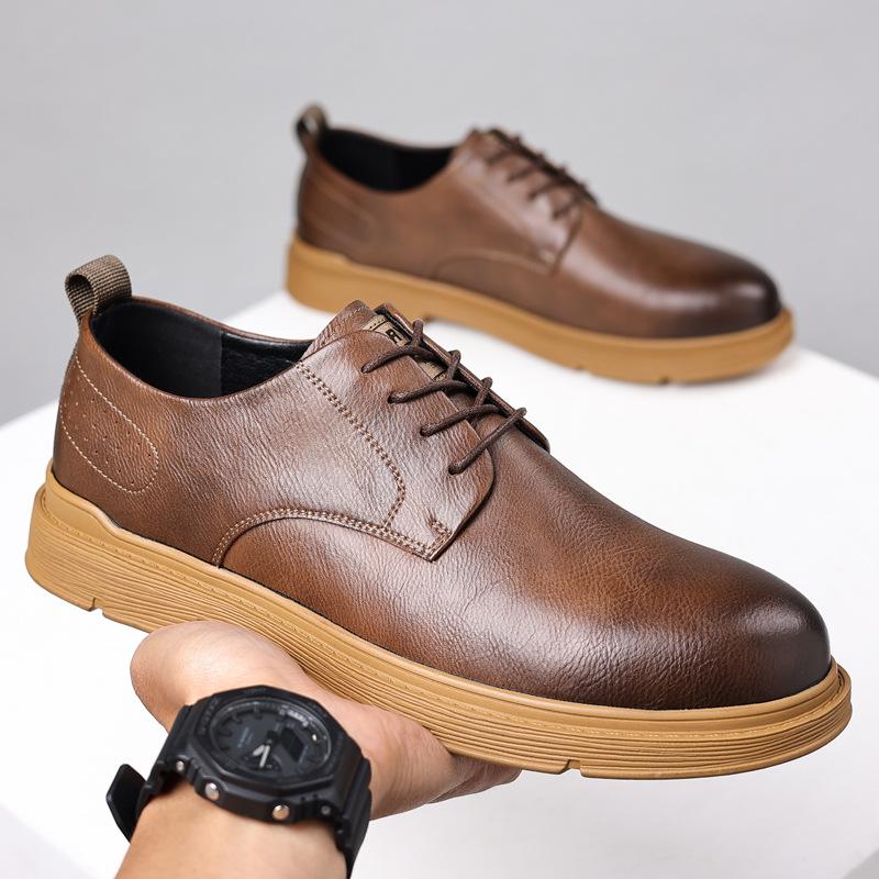 Fashion British Style Korean Version Low Top Work Shoes for Men Fashion Casual New Designer Spring Autumn Leather Dress Shoes Man
