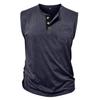 Men’s Sleeveless Tank Tops Henley Collar Button Fitness Vest Summer Sports Casual Holiday Wear T-Shirts