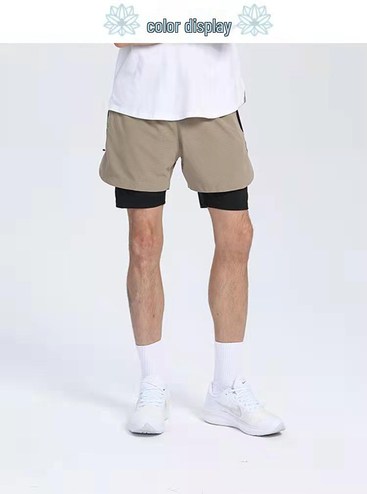 2023 Quick-Drying Men's Double-Layer Running Shorts – Anti-Exposure Fitness Jogging Pants