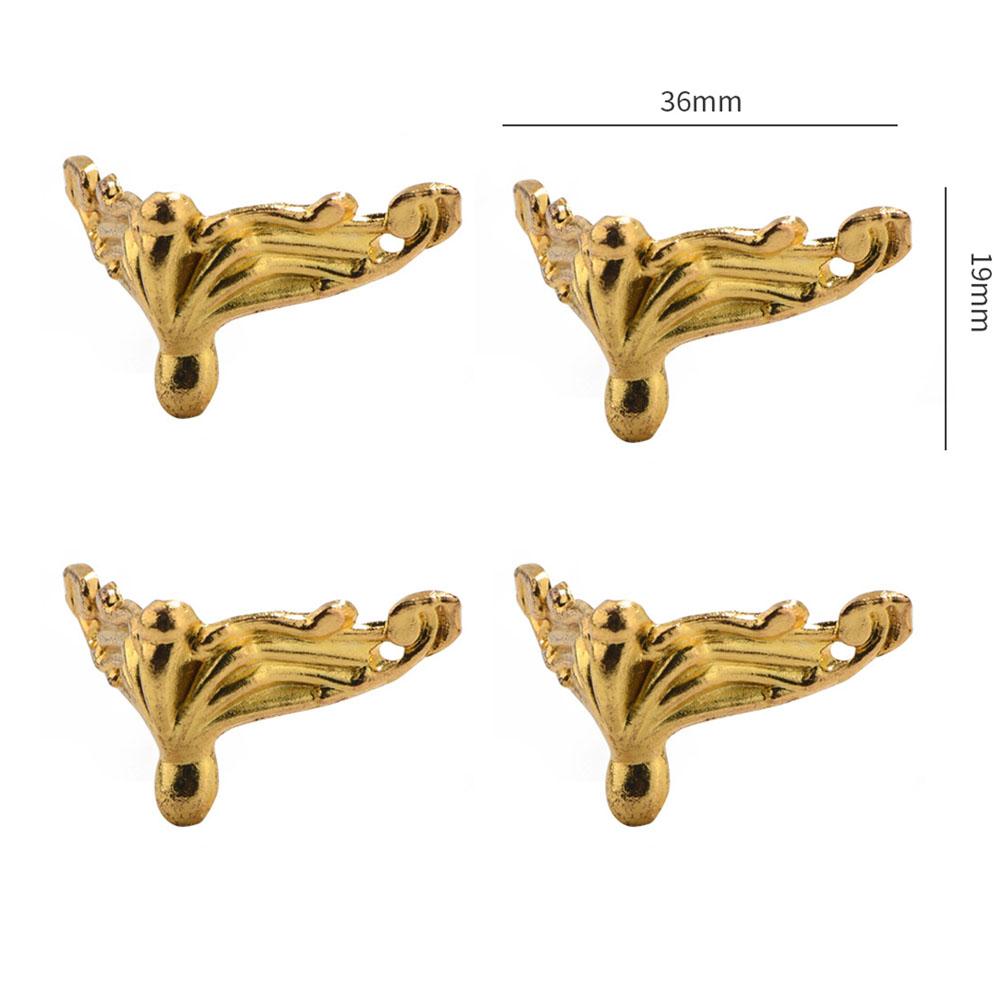 4PCS Antique Corner Protector Zinc Alloy Jewelry Box Wooden Case Decorative Feet Leg Metal Corner Protector Hardware Bracket