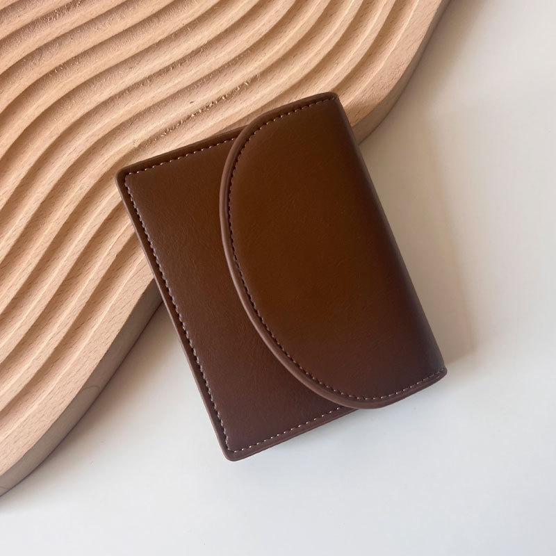 Simple Cover Type Coin Wallet Student Wallet Female Card Bag Short Purses For Women Small Money Bag