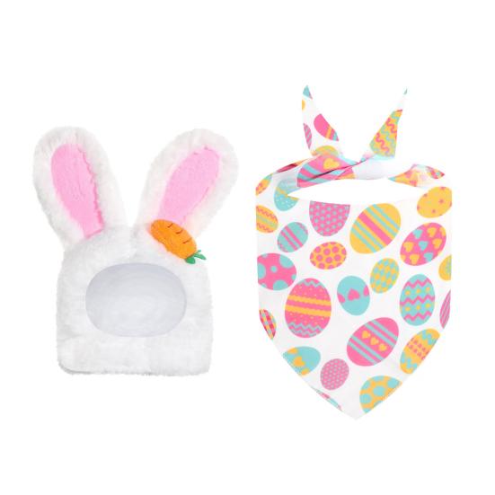 Easter Porch Goose Outfit Spring Lawn Garden Goose Clothes with Bunny Ear And Bandana