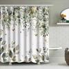 Elegant Green Leaf Shower Curtain for Bathroom Decor Waterproof and Durable with Beautiful Nature Design To Install Wrinkle-Free