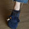 Fashion Casual Shoes Frosted Leather Lace-up Women's Work Soft-soled Shoes Super Soft Women's Shoes Autumn New Flat-soled Single Shoes