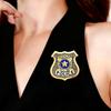 Police Badge Women's Brooch Anqituqe Gold Color Metal Pins Anime Fashion Trend Brooches for Clothing Unisex Enamel BroochGood Product