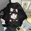 Sanrio 2026 Summer Comic Form Hello Kitty Image 100 Cotton Printed Casual Tshirt Adult Children Parentchild Top Homewear Y2k