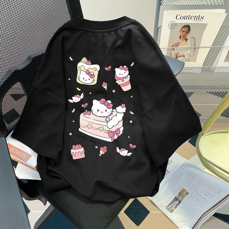 

Sanrio 2026 Лето Комикс Форма Хелло Китти Изображение 100% Хлопок Повседневная Футболка Взрослый Дети Родитель-Ребенок Топ Домашняя Одежда Y2k S