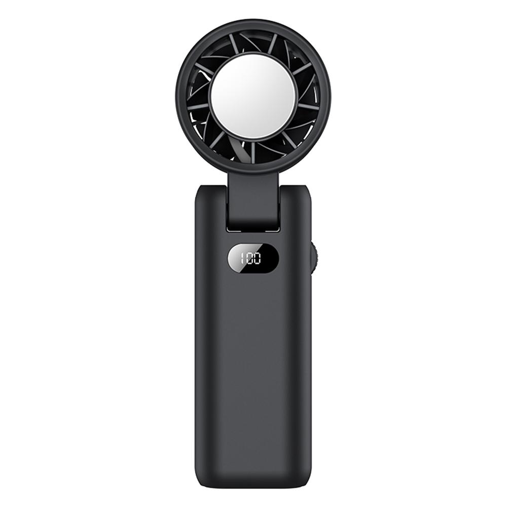 

WT21 Handheld Turbo Fan with Ice 100 Speeds Rechargeable Digital Display Foldable Cooling Ice Fan Black