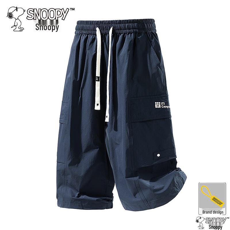 SNOOPY Men's Summer Lightweight Capri Cargo Shorts
