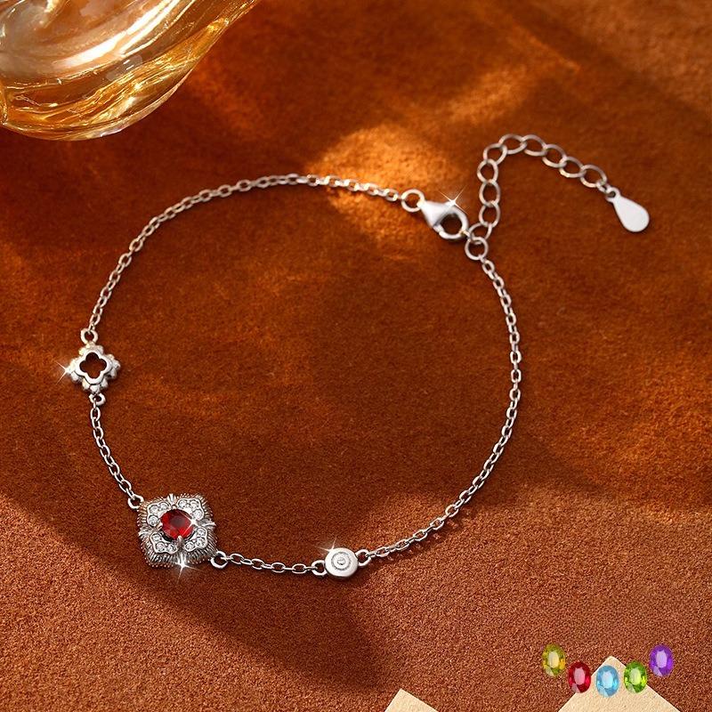 Natural stone jewelry s925 sterling silver bracelet women's retro court carving gold craftsmanship does not fade accessories women's fashion gifts