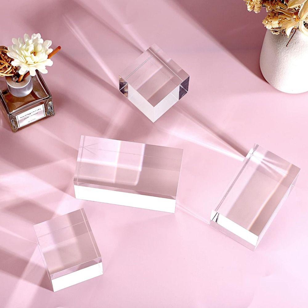 Polished Jewelry Display Riser Stands Solid Crafts Pedestals Photo Props