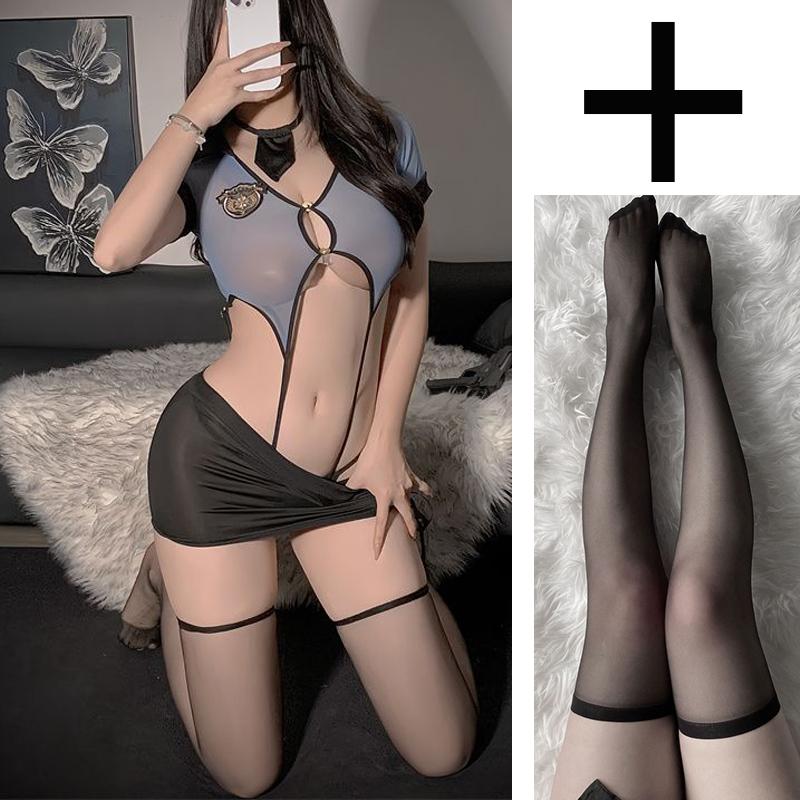 Sexy Lingerie Sexy Hot Girl Female Police Uniform Professional Robe Short Skirt Nightclub Set Woman Clothing Sexy Costumes Woman