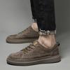 New Casual Leather Shoes British Style Korean Style Retro Soft Sole Breathable Large Size Genuine Leather Heightening Shoes