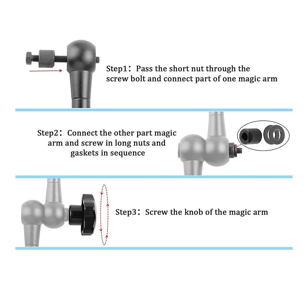 10 inch Articulating Friction Magic Arm with Wall Mount Base for Webcam LCD Monitor LED Light Camera Rig